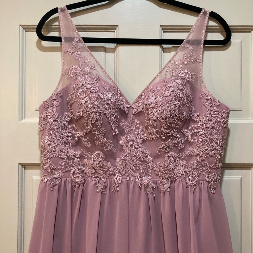 Azazi Vintage mauve bridesmaid dresses.